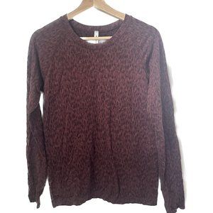 Athleta Top Womens Large Burgundy Long Sleeve Running Gym Compression Thumbhole